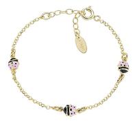 Amen BRJ3COGRO3 Children's Bracelet Junior Collection. Jewel Made of 925 Silver Gold and Pink and Black Enamel. Length: 14 + 3 cm. The reference is BRJ3COGRO3