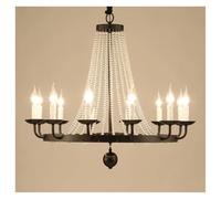 Amen Candle Hanging Lamp for Ceiling Vintage Country Living Room Pendant Lights Retro Crystal Chaner Loft Room Decor,Modern Lighting