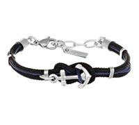 Amen Children's bracelet from the Io & Te collection Polished steel bracelet with black and blue nautical cord and anchor charm. The measures are 13 + 3 cm. The reference is ACBRYIANBL13