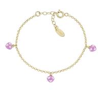Amen Children's Bracelet Junior Collection. Jewel Made of 925 Silver Gold Colour and Pink and White Enamel. Length: 14 + 3 cm. The reference is BRJ3CUGRO1