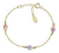 Amen Children's Bracelet Junior Collection. Jewel Made of Gold 925 Silver and Pink Enamel, Fuchsia and Lilac. Length: 14 + 3 cm. The reference is BRJ3COGM3