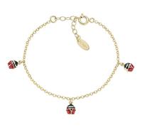 Amen Children's Bracelet Junior Collection. Jewel Made of Gold 925 Silver and Red and Black Enamel. Length: 14 + 3 cm. The reference is BRJ3COGR1