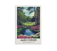 Amen Corner Augusta National Golf Club Wall Art Paintings Canvas Prints Poster Artwork for Living Room Bedroom Bathroom Office Home Decor 16x24inch(40x60cm)