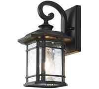 Amen Country Aluminum Barn Lights Retro Industrial Wall Lamp Outdoor Waterproof Fixture Black Matte Finish Metal e Farmhouse Wall Light Exterior Wall Lantern Glazed Glass Wall Sconce E27