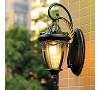 Amen Country Retro Industry Wall Lantern Wall-Mounted Outdoor Waterproof Wall Sconce Thickened Crystal Glass Lampshade Wall Mount Light Walled Courtyard Villa Lighting