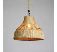 Amen Country Retro Land-Art Pendant Light - Single Head Hemp Rope E27 Chaner, Iron Art Hanging Lamp Compatible, Chaners