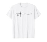 Amen Elegant Cursive Faith Typography Value Graphic T-Shirt, Men, White, M