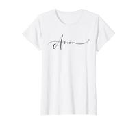 Amen Elegant Cursive Faith Typography Value Graphic T-Shirt, Women, White, L