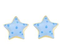 Amen girl earrings from the Junior Collection. Jewel made of 925 silver in gold and blue and blue enamel. The reference is ORJSTGAZ3