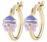 Amen girl earrings from the Junior Collection. Jewel made of 925 silver in gold and pink and lilac enamel. Diameter: 1 cm. The reference is ORJCOGLI1