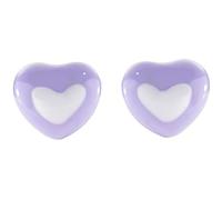 Amen girl earrings from the Junior Collection. Jewel made of 925 silver in gold colour and lilac and white enamel. The reference is ORJCUGLI3