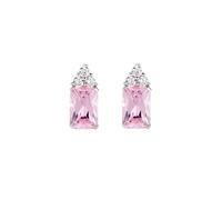 AMEN Jewellery Princess Earrings Women's Earrings 925 Sterling Silver Rhodium Plated with Cubic Zirconia Gift for Women, Taglia Unica, Sterling Silver, Cubic Zirconia