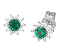 Amen Lady 925 Silver Stud Earrings - Cubic Zirconia