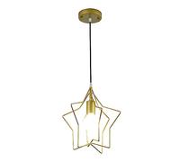 Amen Minimalist Style Pendant Light,E27 Screw Ceiling Lighting Fixtures,Creative Five-Pointed Star Iron Art Hanging Lamp,Cafe Children Room Bar Decoration Decorative Lighting Fixtures (d)