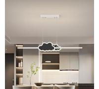 Amen Modern Long Strip Chaner - Anti Flicker Dimmable Pendant Lamp with Remote Control, 3 Color Modes & Brightness for Dining Room, Living Room, Kitchen