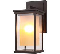 Amen Outdoor Wall Mount Lights Retro E27 Single Head Exterior Sconces Lantern Aluminum Alloy Glass,Chaner