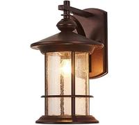 Amen Outdoor Waterproof Aluminum Wall Sconce, Garden Wall Light Fixture with Glass Lantern, Exterior Wall Lamp for Porch, Front Door, Gazebo, Terrace, Villa Mounted Lighting
