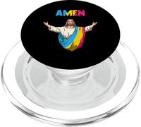 Amen Pansexual Jesus LGBTQ Pride Amen Pansexual PopSockets PopGrip for MagSafe