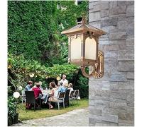 Amen Retro Square Outdoor Porch Lamp with Pointed Tip, Bronze Die-cast Aluminum, Wall Lantern