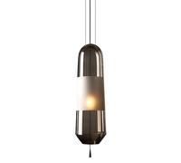 Amen Retro Style Hanging Light,E14 Base Single-Head Chandelier,Creative High Light Transmission Glass Pendant Lamp Lampshade,Bedside Hotel Porch Decorative Lighting Fixtures (A)