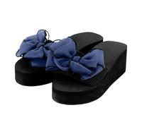 Amen Sandals Mules Platform Summer Sandals Wedge Heel Slippers Peep Toe Platform Flip Flops Beach Shoes Comfortable Toe Separator Open Toe Outdoor Sandals, blue, 8.5 UK