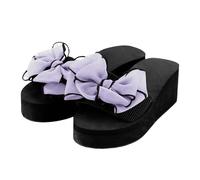 Amen Sandals Mules Platform Summer Sandals Wedge Heel Slippers Peep Toe Platform Flip Flops Beach Shoes Comfortable Toe Separator Open Toe Outdoor Sandals, purple, 4 UK
