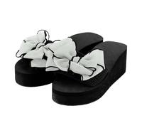 Amen Sandals Mules Platform Summer Sandals Wedge Heel Slippers Peep Toe Platform Flip Flops Beach Shoes Comfortable Toe Separator Open Toe Outdoor Sandals, White, 5 UK