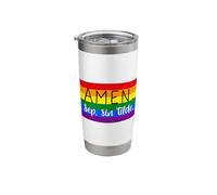 Amen, Sep, Sin Tilde LGBT Pride Flag Stainless Steel Insulated Tumbler