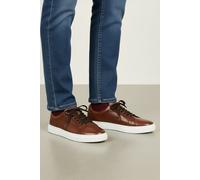 Amen Shoes Men's Cavan Leather Cup Sole Trainers in Brown | Size: 8 Amen Shoes Brown 8