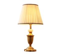 Amen Simple Fabric Copper Desk Lamp - Creative Lighting for Living Room, Bedroom & Villa Backdrop