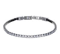 Amen Steel Bracelet with White Zircons Colour Black PVD. Jewel Length 19+1+1 cm and Diameter of 3 mm. Reference is: ACBRTNB