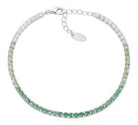 Amen Tennis Collection Uni Bracelet 925 Silver Rhodium and Cubic Zirconia Multicolour Green and White Length: 17 + 3 cm The reference is BT25DEBVE17 Sterling Silver