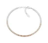 Amen Tennis Collection Uni Bracelet - Rhodium-Plated 925 Sterling Silver with Multicoloured Zirconia Yellow and Orange and White - Length: 17 + 3 cm - Reference is BT25DEBGA17