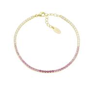 Amen Tennis Collection Unisex Bracelet 925 Silver Gold and Multicoloured Cubic Zirconia in Fuchsia and White Length: 16 + 3 cm The reference is BTDEGFU16