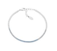 Amen Tennis Collection Unisex Bracelet 925 Silver Rhodium and Cubic Zirconia Multicolour Aquamarine and White Length: 16 + 3 cm The reference is BTDEBAC16