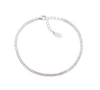 Amen Tennis Collection Unisex Bracelet 925 Silver Rhodium and Cubic Zirconia Multicoloured Pink and White Length: 16 + 3 cm The reference is BTDEBRO16