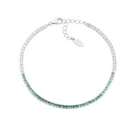 Amen Tennis Collection Unisex Bracelet 925 Silver Rhodium and Multicolour Cubic Zirconia in Green and White Length: 16 + 3 cm The reference is BTDEBVE16