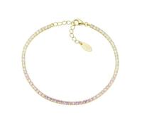 Amen Tennis Collection Unisex Bracelet. Jewellery made of 925 silver in gold and multicoloured cubic zirconia in pink and white. Length: 16 + 3 cm. The reference is BTDEGRO16