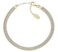 Amen Tennis Mania Collection Women's Bracelet Made of 925 Sterling Silver in Gold Colour and White Zirconia. Length: 16 + 3 cm. The reference is BR3TNGB