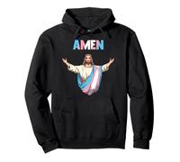Amen Transgender Jesus Trans Flag Lgbtq Pride Pullover Hoodie