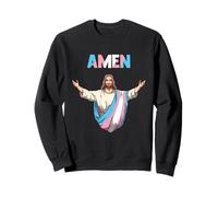 Amen Transgender Jesus Trans Flag Lgbtq Pride Sweatshirt