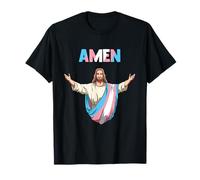 Amen Transgender Jesus Trans Flag LGBTQ Pride T-Shirt