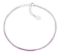 Amen Unisex Tennis Mania Bracelet 925 Silver Rhodium and Cubic Zirconia Multicoloured Fuchsia and White Length: 17 + 3 cm The reference is BT1DEBFU17, Sterling Silver