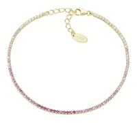 Amen Unisex Tennis Mania Bracelet Jewellery 925 Silver in Gold and Cubic Zirconia Multicoloured Fuchsia and White Length: 17 + 3 cm The reference is BT1DEGFU17, Sterling Silver
