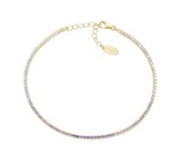 Amen Unisex Tennis Mania Bracelet Jewellery 925 Silver in Gold and Cubic Zirconia Multicoloured Purple and White Length: 17 + 3 cm The reference is BT1DEGVI17, Sterling Silver