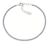 Amen Women's Bracelet 925 Silver with Purple Cubic Zirconia Colour Rhodium, Length 17 + 3.5 cm, Diameter 1 mm. The reference is: BT1BLI17, Sterling Silver