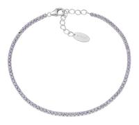 Amen Women's Bracelet 925 Silver with Purple Cubic Zirconia Colour Rhodium, Length 17 + 3.5 cm, Diameter 1 mm. The reference is: BT1BLI17, Sterling Silver