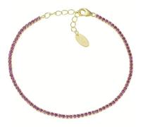 Amen Women's Bracelet 925 Silver with Red Cubic Zirconia Colour Gold Length 17 + 3.5 cm Diameter 1 mm The Reference is: BT1GR17, Made of Sterling Silver