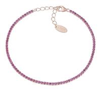 Amen Women's Bracelet 925 Silver with Red Cubic Zirconia Rose Length 17 + 3.5 cm Diameter 1 mm The reference is: BT1RR17 Sterling Silver