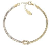 Amen Women's bracelet from the Amore Knot Collection. Jewellery made of 925 sterling silver in gold colour and white zirconia. Length: 16 + 3 cm. The reference is BRNOAMGBZ16